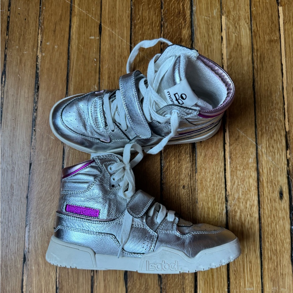 Isabel Marant Metallic Silver Sneakers